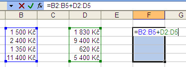 Tvorba maticových vzorců v MS Excel