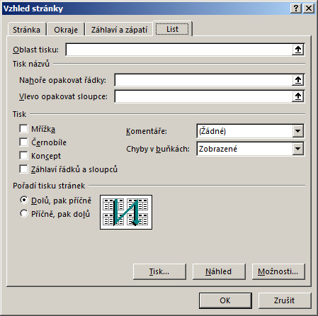 Tisk v MS Excel