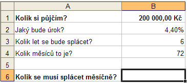 Marek Laurenčík, JUBELA, s.r.o. - Výpočet úvěru v MS Excel