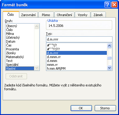 Vlastní formáty pro data a čas v MS Excel