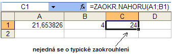 Problematika zaokrouhlování čísel v Microsoft Excel