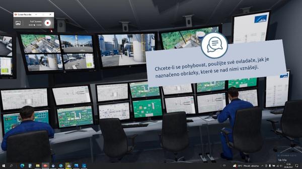 VR simulace výcviku operátorů dispečinku